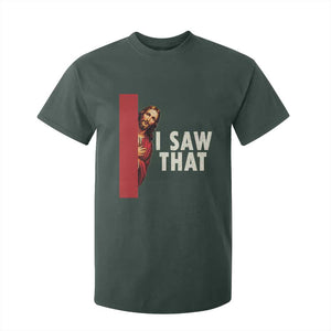 Funny Jesus I Saw That T Shirt For Kid Retro Christian Meme TS10 Dark Forest Green Print Your Wear