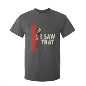 Funny Jesus I Saw That T Shirt For Kid Retro Christian Meme TS10 Dark Heather Print Your Wear