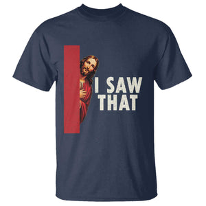Funny Jesus I Saw That T Shirt Retro Christian Meme TS10 Navy Print Your Wear