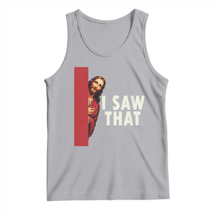 Funny Jesus I Saw That Tank Top Retro Christian Meme TS10 Athletic Heather Print Your Wear