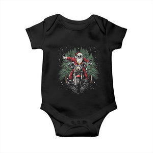 Christmas Motorcycle Baby Onesie Santa Biker Riding Motorcycle TS10 Black Print Your Wear