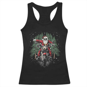 Christmas Motorcycle Racerback Tank Top Santa Biker Riding Motorcycle TS10 Black Print Your Wear