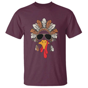 Funny Turkey Face T Shirt Family Matching Native Hat Cute Fall Thanksgiving TS10 Maroon Print Your Wear