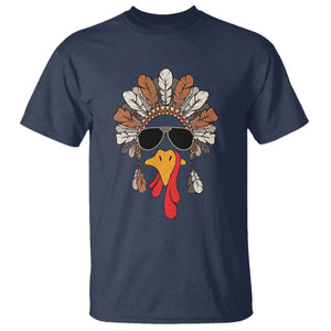 Funny Turkey Face T Shirt Family Matching Native Hat Cute Fall Thanksgiving TS10 Navy Print Your Wear