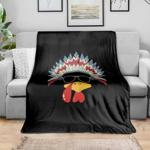 Funny Turkey Face Throw Blanket Thanksgiving Family Group Native American Costumes TS10 Print Your Wear
