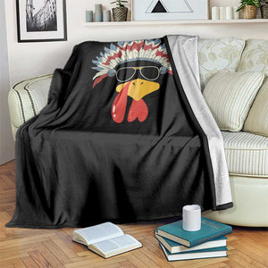 Funny Turkey Face Throw Blanket Thanksgiving Family Group Native American Costumes TS10 Print Your Wear