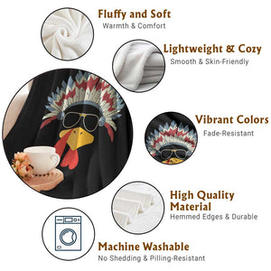 Funny Turkey Face Throw Blanket Thanksgiving Family Group Native American Costumes TS10 Print Your Wear