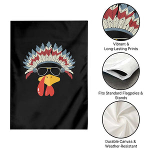 Funny Turkey Face Garden Flag Thanksgiving Family Group Native American Costumes TS10 Print Your Wear