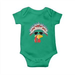Funny Turkey Face Baby Onesie Thanksgiving Family Group Native American Costumes - Print Your Wear