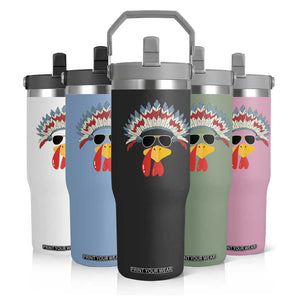 Funny Turkey Face Flip Straw Tumbler Thanksgiving Family Group Native American Costumes TS10 Print Your Wear