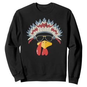 Funny Turkey Face Sweatshirt Thanksgiving Family Group Native American Costumes - Print Your Wear