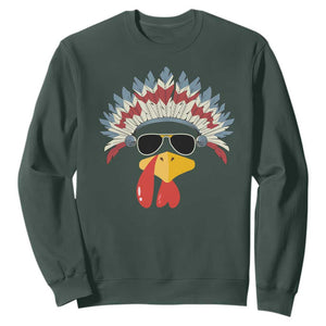 Funny Turkey Face Sweatshirt Thanksgiving Family Group Native American Costumes - Print Your Wear