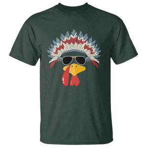Funny Turkey Face T Shirt Thanksgiving Family Group Native American Costumes TS10 Dark Forest Green Print Your Wear