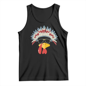 Funny Turkey Face Tank Top Thanksgiving Family Group Native American Costumes TS10 Black Print Your Wear