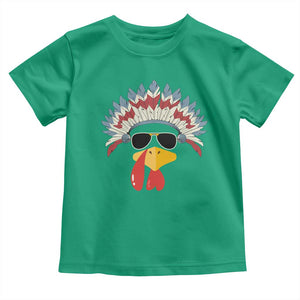 Funny Turkey Face Toddler T Shirt Thanksgiving Family Group Native American Costumes TS10 Irish Green Print Your Wear