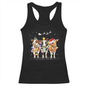 Christmas Cow Racerback Tank Top Cow Lover Xmas Gifts TS10 Black Print Your Wear