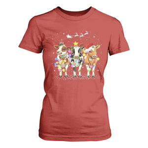 Christmas Cow T Shirt For Women Cow Lover Xmas Gifts TS10 Red Print Your Wear