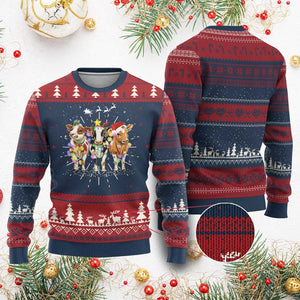 Cow Ugly Christmas Sweater Cow Lover Xmas Gifts TS10 Burgundy Print Your Wear