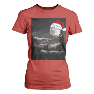 Merry Christmas T Shirt For Women Santa To The Moon TS10 Red Print Your Wear