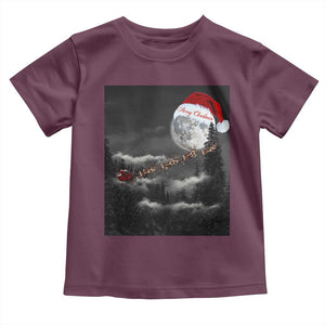 Merry Christmas Toddler T Shirt Santa To The Moon TS10 Maroon Print Your Wear