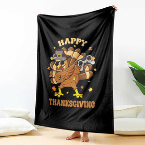 Funny Thanksgiving Throw Blanket Dabbing Gamer Turkey TS10 Print Your Wear