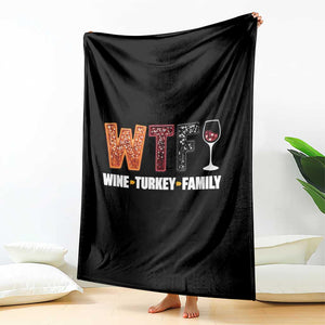 Funny Thanksgiving Throw Blanket WTF Wine Turkey Family TS10 Print Your Wear