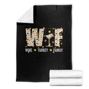 Funny Thanksgiving Throw Blanket WTF Wine Turkey Family Family Dinner TS10 Black Print Your Wear