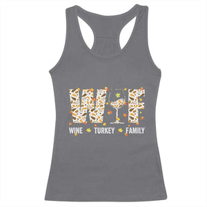 Funny Thanksgiving Racerback Tank Top WTF Wine Turkey Family Family Dinner TS10 Charcoal Print Your Wear