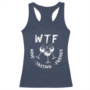 Thanksgiving Friends Racerback Tank Top WTF Wine Tasting Friends Drinking Club TS10 Navy Print Your Wear