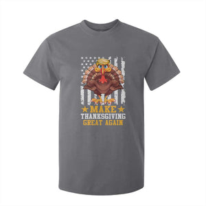 Funny Trump Thanksgiving T Shirt For Kid Make Thanksgiving Great Again Trump Turkey US Flag TS10 Charcoal Print Your Wear