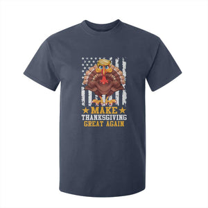 Funny Trump Thanksgiving T Shirt For Kid Make Thanksgiving Great Again Trump Turkey US Flag TS10 Navy Print Your Wear