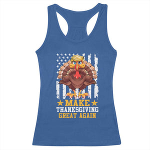 Funny Trump Thanksgiving Racerback Tank Top Make Thanksgiving Great Again Trump Turkey US Flag TS10 Royal Blue Print Your Wear