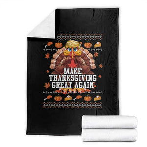Funny Thanksgiving Trump Throw Blanket Make Thanksgiving Great Again Trump Turkey TS10 Black Print Your Wear