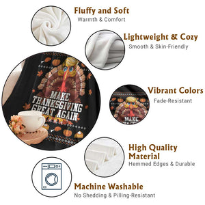 Funny Thanksgiving Trump Throw Blanket Make Thanksgiving Great Again Trump Turkey TS10 Print Your Wear