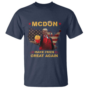 Funny Trump 2024 T Shirt President Trump Makes Fries Great Again American Flag TS10 Navy Print Your Wear