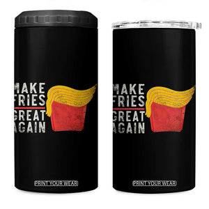 Funny Fries 4 in 1 Can Cooler Tumbler Vintage Make Fries Great Again TS10 One Size: 16 oz Black Print Your Wear