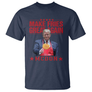 Funny Trump 2024 T Shirt McDon Trump Makes Fries Great Again TS10 Navy Print Your Wear