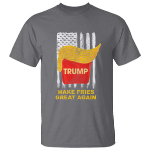 Funny Trump 2024 T Shirt President Trump Makes Fries Great Again US Flag TS10 Charcoal Print Your Wear