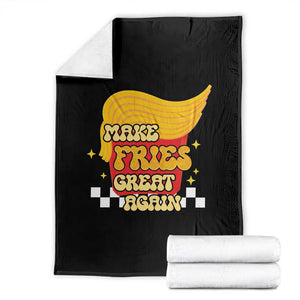 Funny Fries Throw Blanket Make Fries Great Again Checkered TS10 Black Print Your Wear