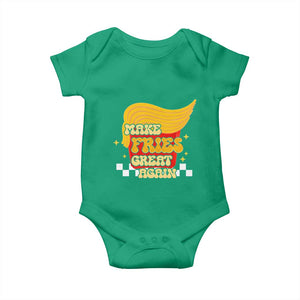 Funny Fries Baby Onesie Make Fries Great Again Checkered TS10 Irish Green Print Your Wear