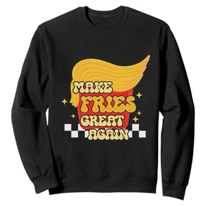 Funny Fries Sweatshirt Make Fries Great Again Checkered TS10 Black Print Your Wear