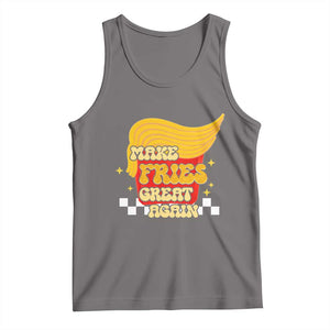 Funny Fries Tank Top Make Fries Great Again Checkered TS10 Deep Heather Print Your Wear