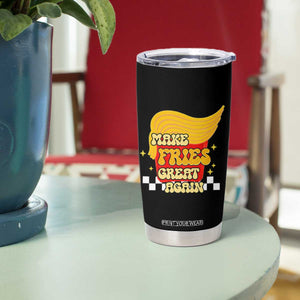 Funny Fries Tumbler Cup Make Fries Great Again Checkered TS10 Print Your Wear