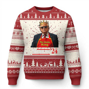 Funny Trump 2024 Ugly Christmas Sweater Mac Daddy King McDon '24 TS10 Red Print Your Wear
