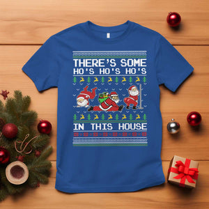 Funny Christmas T Shirt There's Some Horrors In This House Sexy Santa Claus Ugly Xmas TS10 Royal Blue Print Your Wear