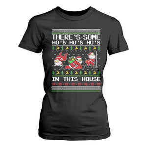 Funny Christmas T Shirt For Women There's Some Horrors In This House Sexy Santa Claus Ugly Xmas TS10 Black Print Your Wear