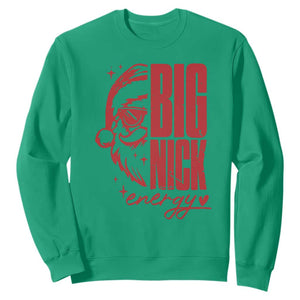 Christmas Santa Sweatshirt Fun Retro Big Nick Energy TS10 Irish Green Print Your Wear