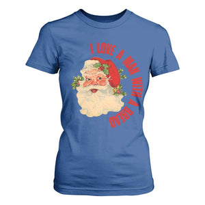 Christmas Santa T Shirt For Women Fun Retro I Love A Man With A Beard TS10 Royal Blue Print Your Wear