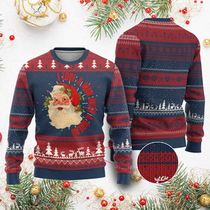 Santa Ugly Christmas Sweater Fun Retro I Love A Man With A Beard TS10 Burgundy Print Your Wear