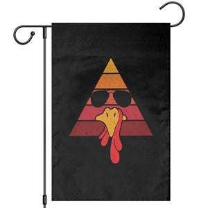 Funny Thanksgiving Garden Flag Cool Turkey Face With Sunglasses Face Vintage Retro TS10 Black Print Your Wear